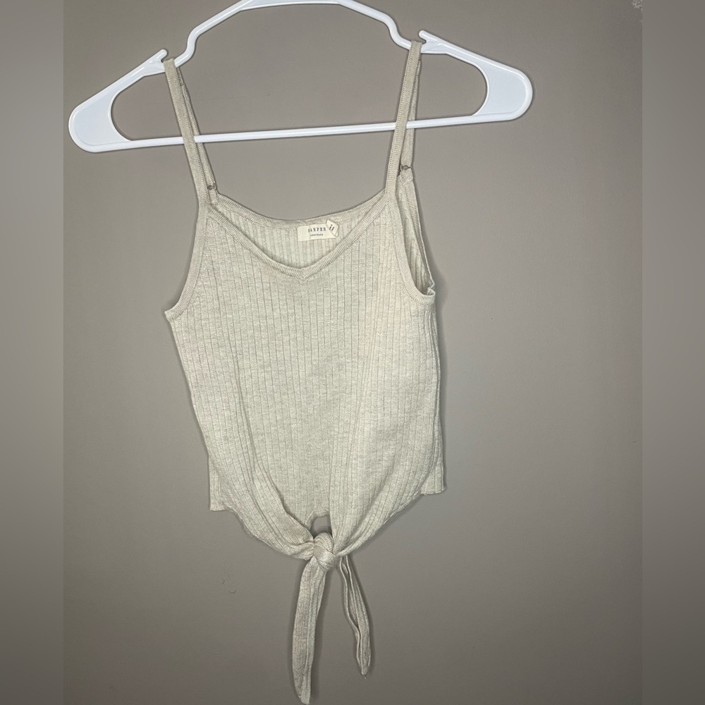 Harper Heritage Women's Cream Tie front Crop Top Size S